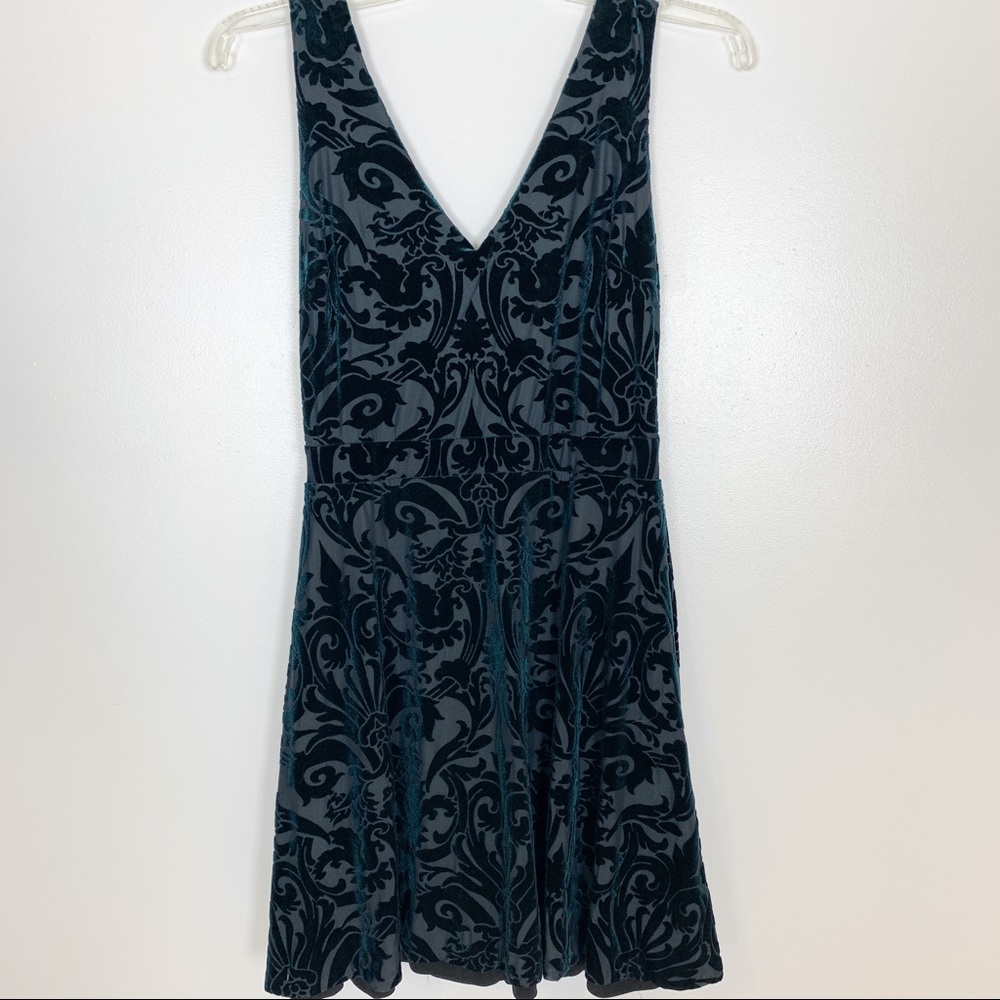 M Design Lab emerald velvet burnout dress